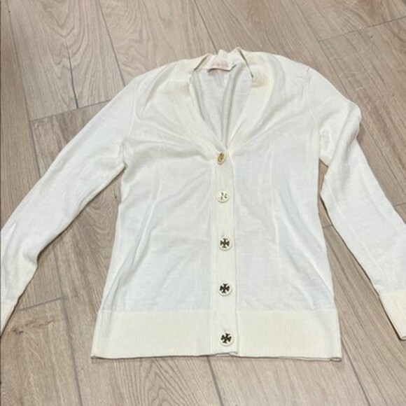 Tory Burch Tops - Tory Burch Cream Button-Front Cardigan